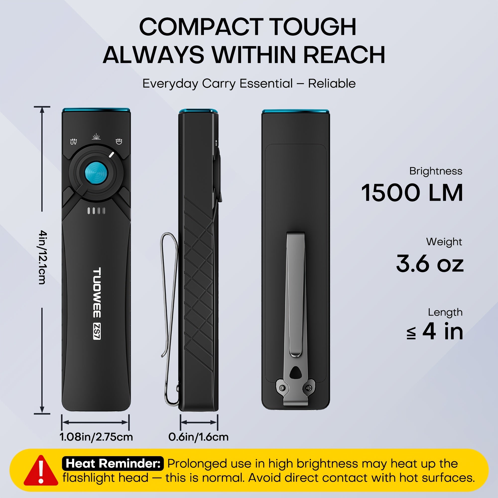 Rechargeable EDC Flat Flashlights with Green Beam & UV, Super Bright High Lumens Flash Light, 7 Modes Zoomable Linternas with LCD Digital Display, Powerful Handheld LED Flashlights for Home Emergencies Camping