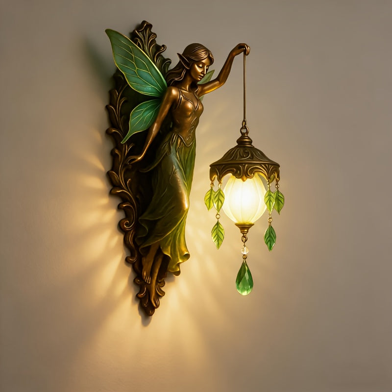 9.84-Inch Elf Wall Light - Classic Night Lamp, Graceful Fairy Style, Gentle Eye-Friendly Illumination, Perfect for Indoor Decoration, Holiday Home Decor, Bedroom & Dining Room Highlights - Whimsical Theme Decorative Lighting (Batteries Excluded)