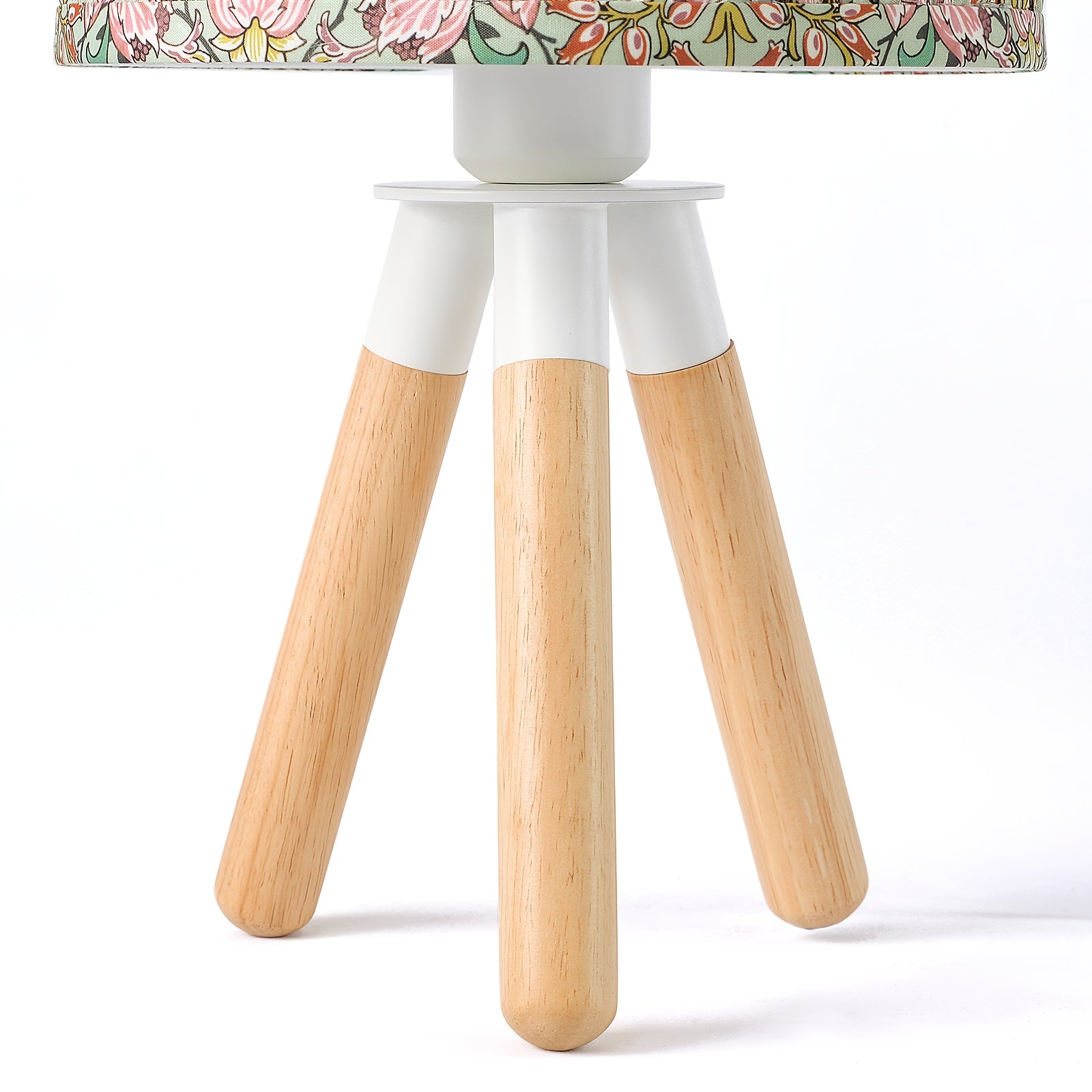 14 Inch Wooden Tripod Table Lamp with Green Ditsy Floral Shade - Cute Boho Nightstand Lamp for Girls Bedroom, Dorm, Shelf, Console Table & Desk Decor | Aesthetic Cottagecore Accent Light, E26 Socket, ON\u002FOFF Switch, Small Dresser Lamp
