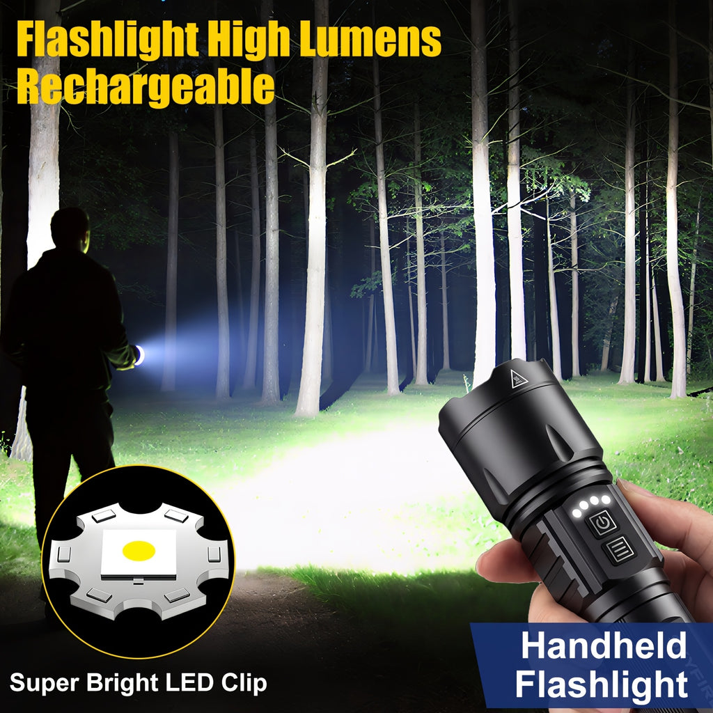 SKYFIRE Multi-Function LED Flashlight, Rechargeable 5000mAh Work Light with Zoom & Multiple Modes for Home Use, Garage & Repair