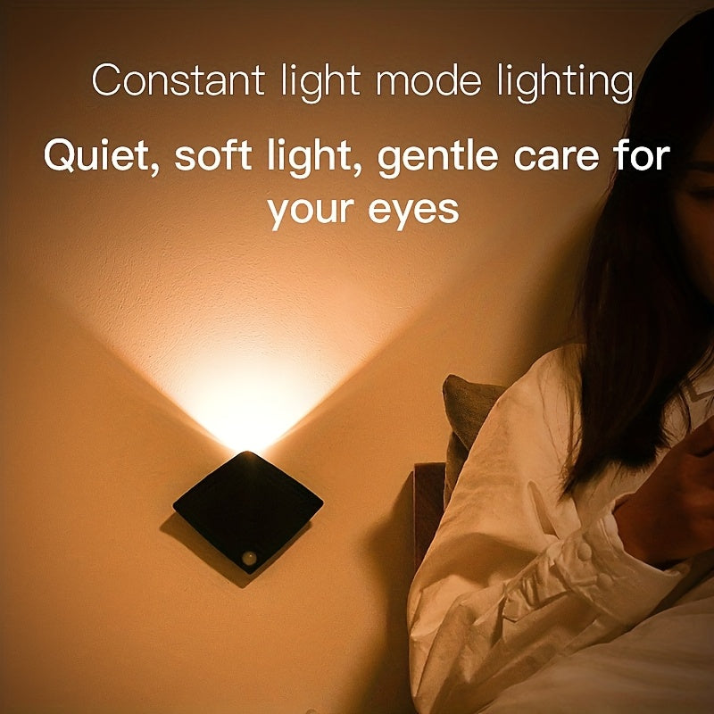 3-Pack Motion Sensor LED Night Lights, Devil Fish Design, USB Rechargeable Magnetic Wall Lamps, Dimmable Warm Light for Bedroom, Stairs, Holiday Decor