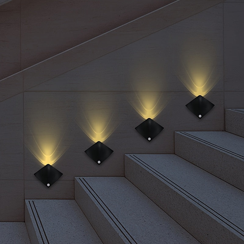 3-Pack Motion Sensor LED Night Lights, Devil Fish Design, USB Rechargeable Magnetic Wall Lamps, Dimmable Warm Light for Bedroom, Stairs, Holiday Decor