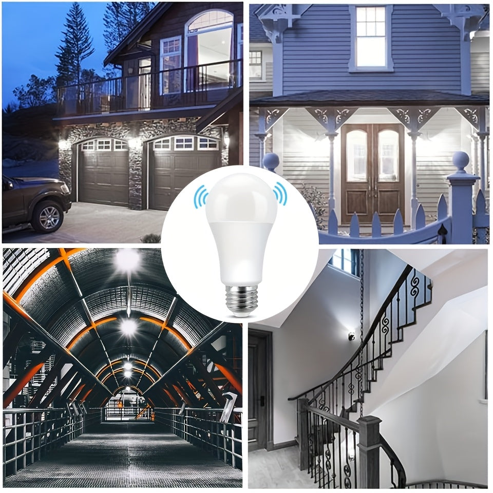 2pcs Motion Sensor Light Bulb 12W 60W Equivalent Automatic Sensor Bulb Dusk to Dawn PC Material Auto on Off Cool White Warm White Easy Install Indoor Night Light for Bathroom Kitchen Indoor Garage Street Home Decor
