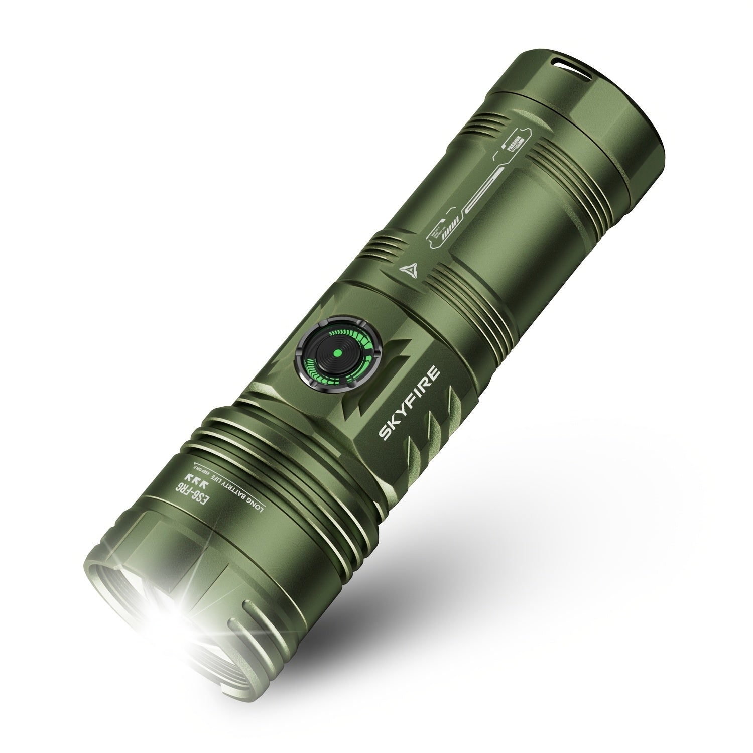 SKYFIRE 1850Lumens Rechargeable Flashlight, 6 Modes Zoomable LED Flashlight, Type-C Charging & Power Indicator, 64H Long Runtime, Bright Light for Farm Patrol, Camping, Hiking & Emergency